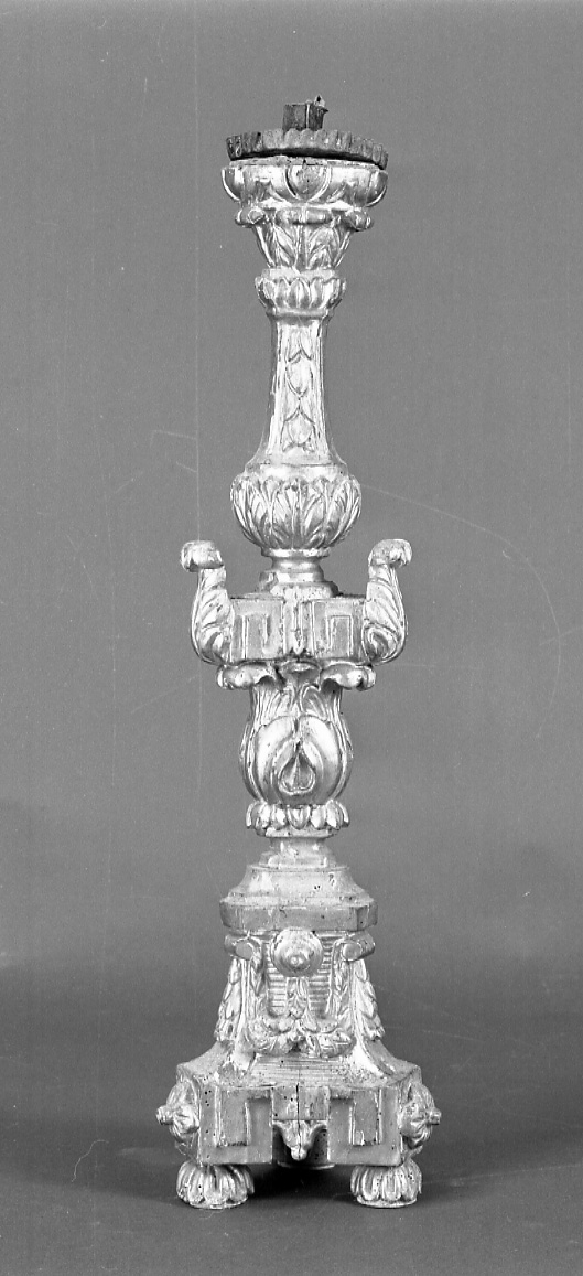 candelabro, serie - bottega piemontese (seconda metà sec. XVIII)