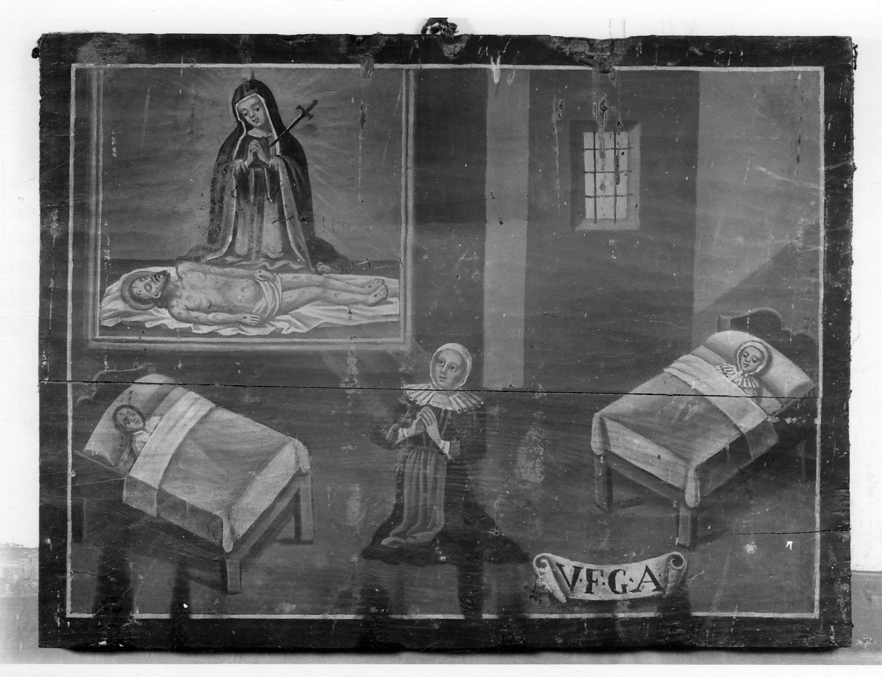 Intervento della Madonna Addolorata per guarigione (ex voto, opera isolata) - ambito cuneese (sec. XVIII)