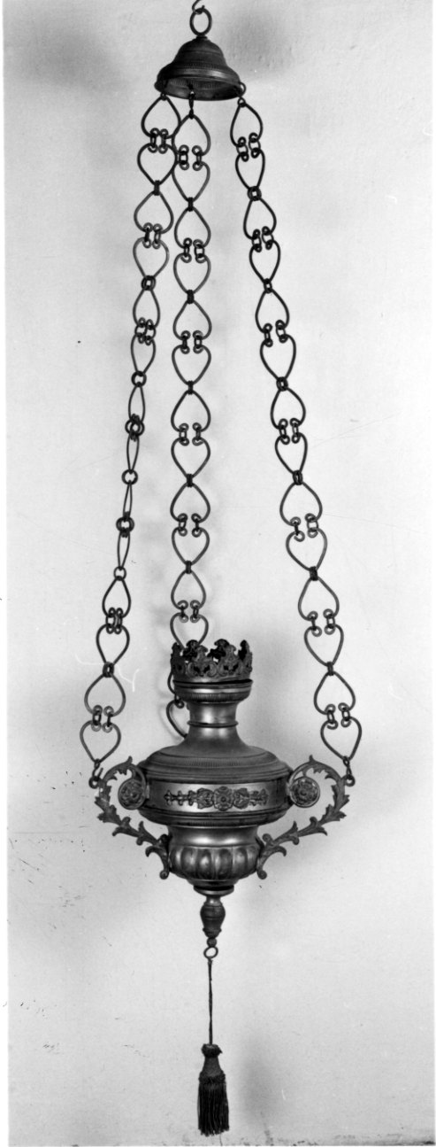 lampada pensile a vaso, serie - bottega piemontese (primo quarto sec. XIX)