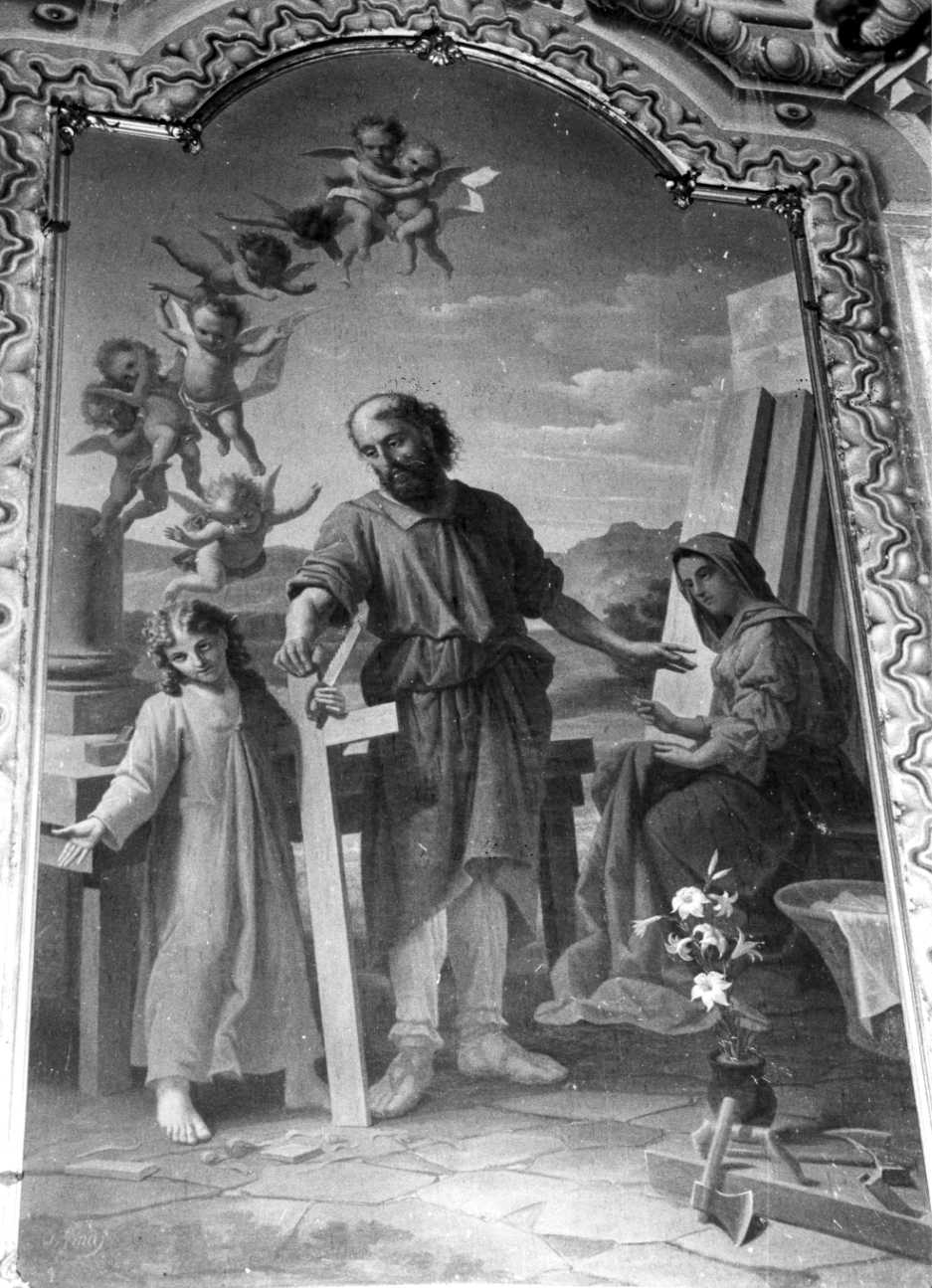 Sacra Famiglia (dipinto, opera isolata) di Vinaj Andrea (seconda metà sec. XIX)