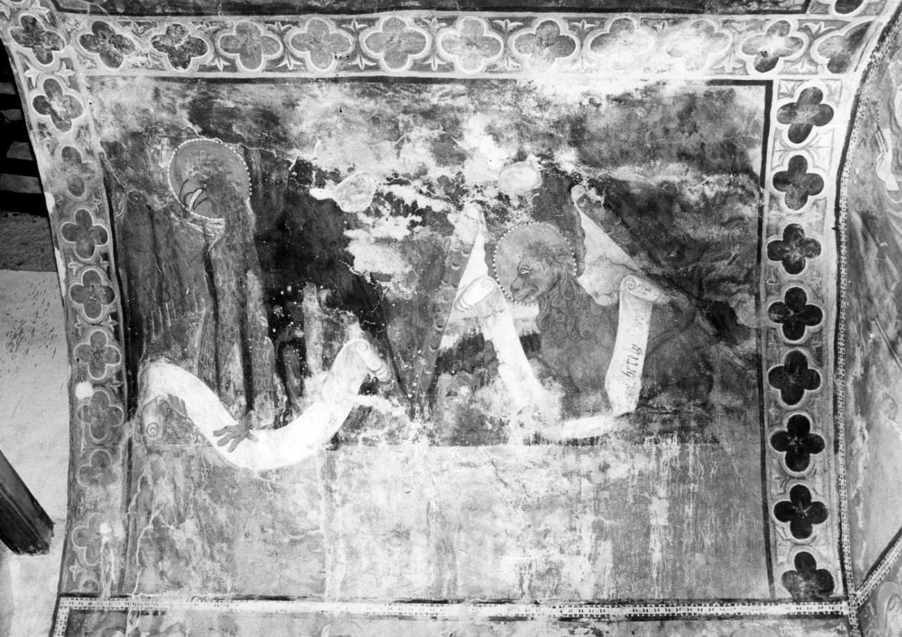 simboli dei quattro evangelisti (dipinto, elemento d'insieme) - ambito piemontese (secc. XIV/ XV)