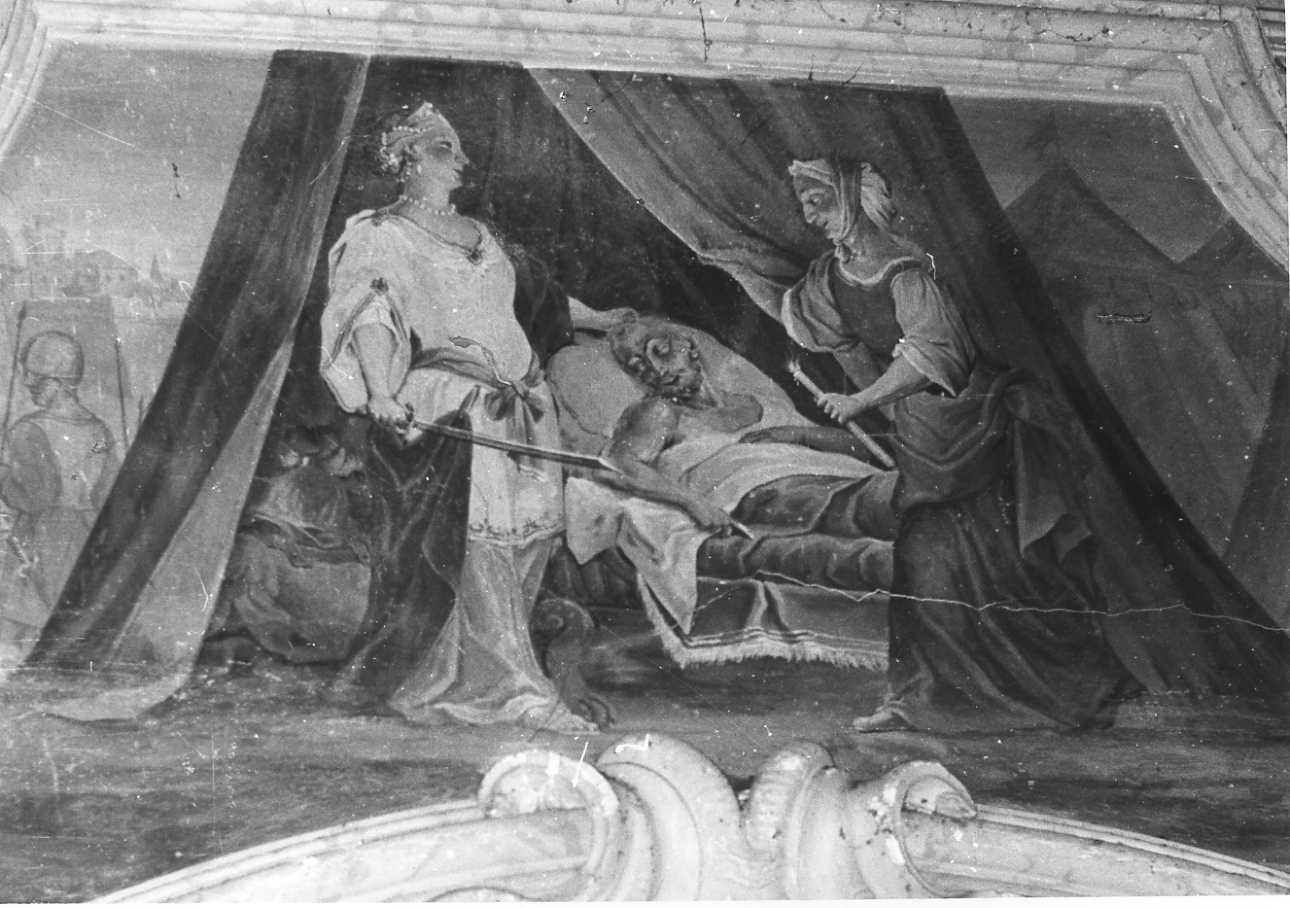 Giuditta decapita Oloferne (dipinto, elemento d'insieme) di Pozzi Giovanni Battista senior (prima metà sec. XVIII)