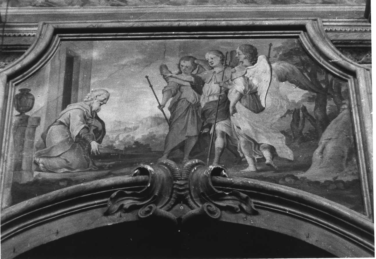 Abramo e i tre angeli (dipinto, elemento d'insieme) di Pozzi Giovanni Battista senior (prima metà sec. XVIII)