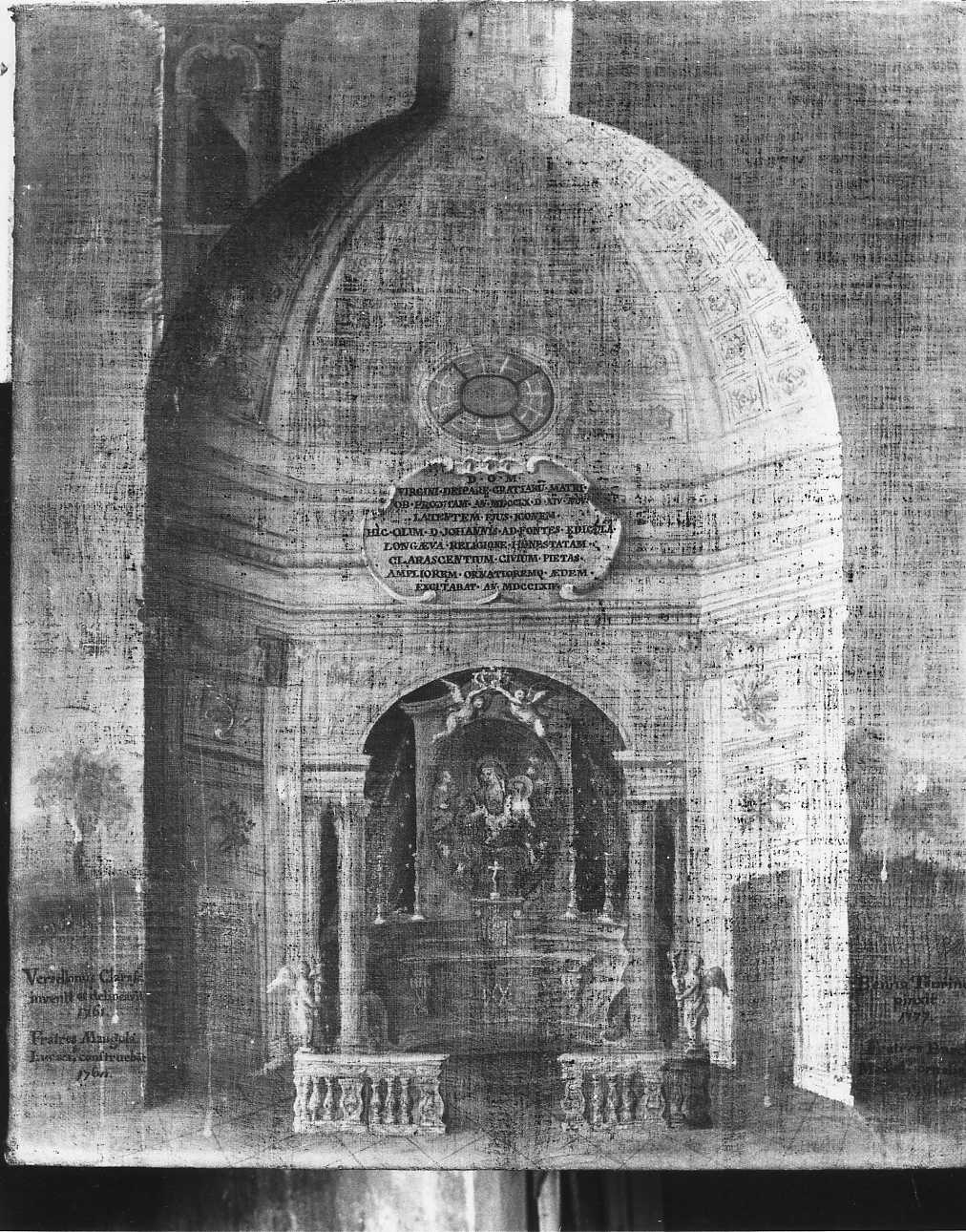 veduta in sezione della chiesa della Madonnina delle Grazie a Cherasco (dipinto, opera isolata) di Benna Maria (ultimo quarto sec. XVIII)