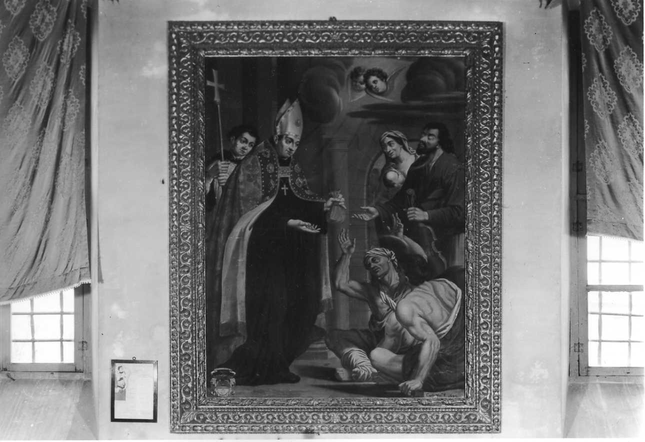 San Tommaso da Villanova distibuisce l'elemosina ai poveri (dipinto, opera isolata) di Mayssens Carlo (ultimo quarto sec. XVII)
