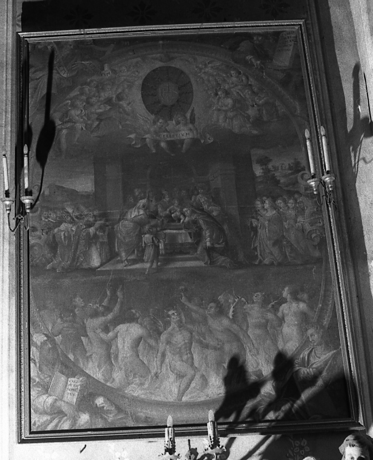 adorazione del nome di Gesù (dipinto, opera isolata) di Dolce Giovanni Angelo (ultimo quarto sec. XVI)