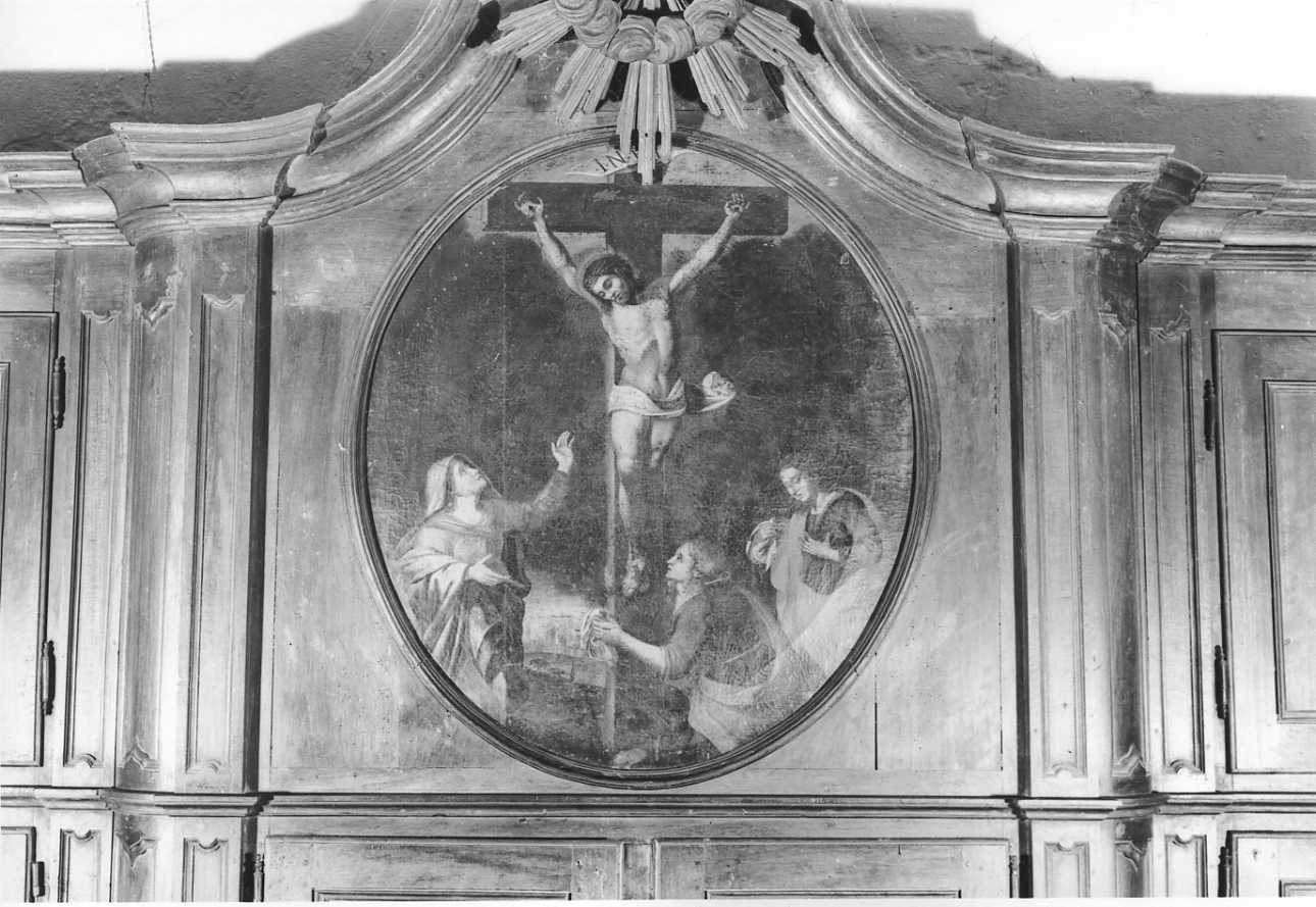 crocifissione di Cristo con la Madonna, San Giovanni Evangelista e Santa Maria Maddalena (dipinto) - ambito piemontese (seconda metà sec. XVIII)