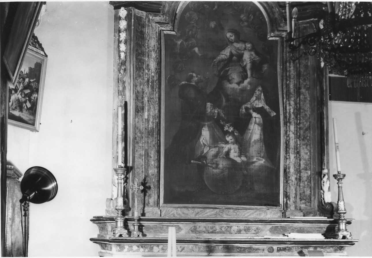 Madonna del Rosario con San Domenico e Santa Caterina da Siena (dipinto, opera isolata) - ambito piemontese (seconda metà sec. XVIII)