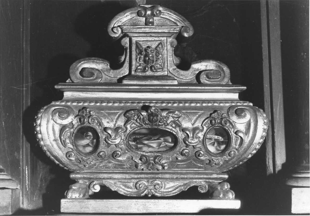 reliquiario a teca - a urna, serie di Botto Pietro (attribuito) (sec. XVII)