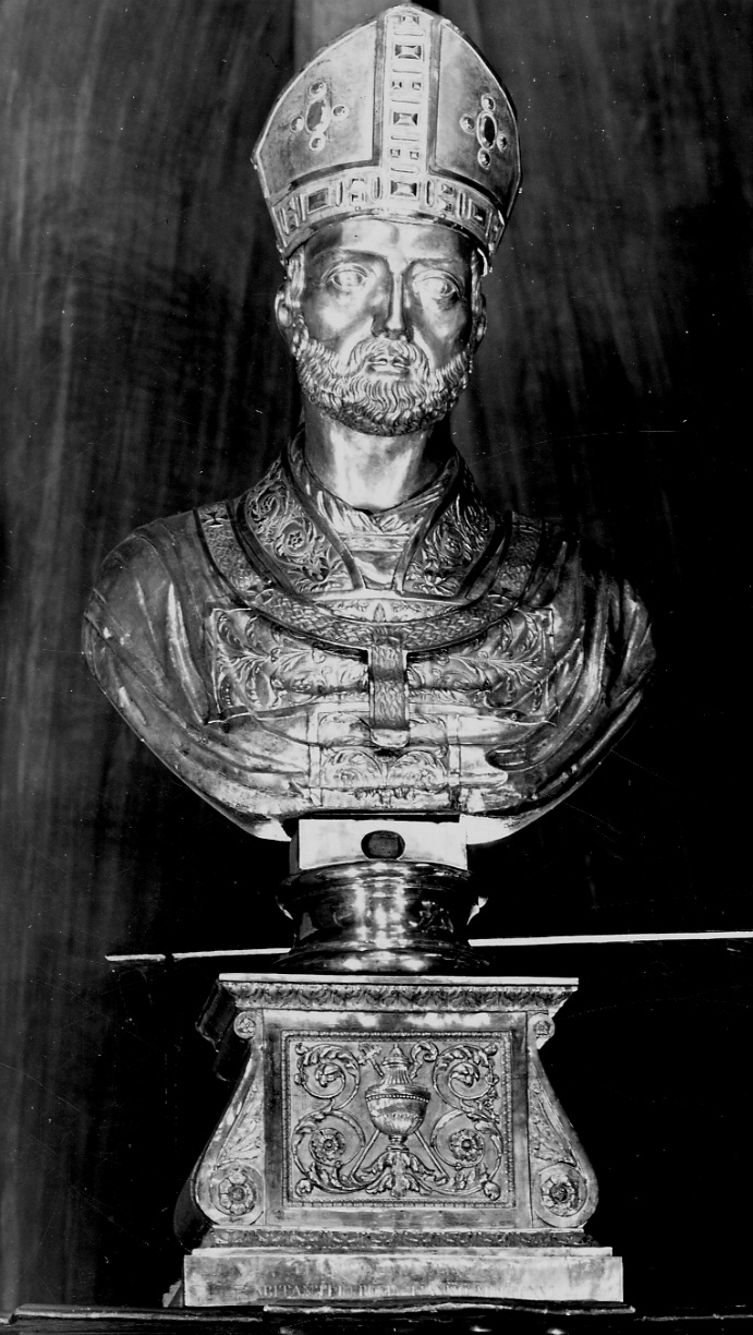 Sant'Ambrogio (reliquiario - a busto, opera isolata) - bottega romana (primo quarto sec. XIX)