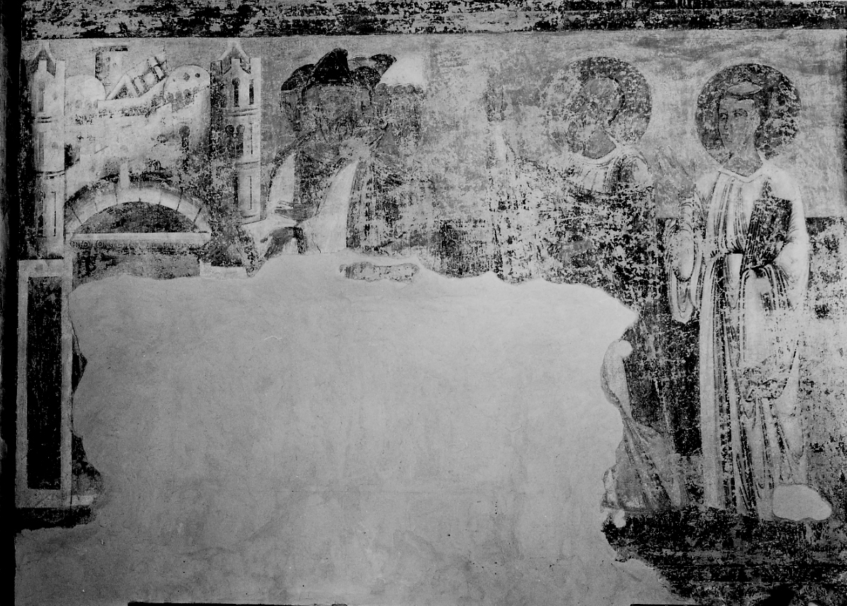 arrivo di San Siro e Invenzio a Pavia (dipinto, elemento d'insieme) - ambito padano (seconda metà sec. XIII)