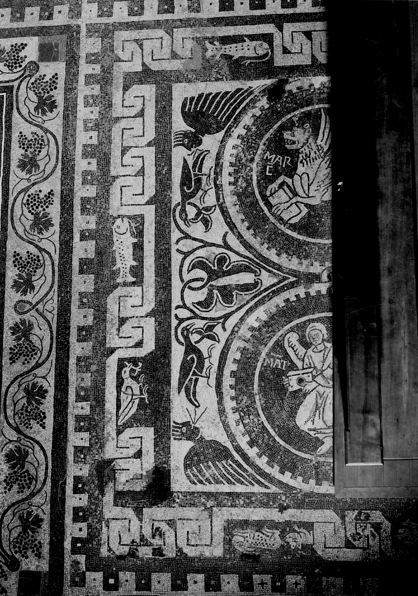 simboli dei quattro evangelisti (decorazione musiva, coppia) di Avon Giovanni Battista - bottega padana (primo quarto, secondo quarto sec. XII, sec. XIX)