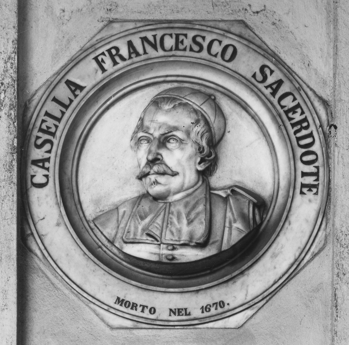 busto ritratto di Francesco Casella (decorazione plastica, opera isolata) di Rondoni Alessandro (attribuito) (terzo quarto sec. XIX)