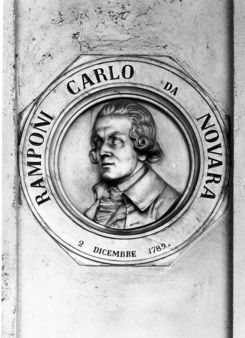 busto ritratto di Carlo Ramponi (decorazione plastica, opera isolata) di Rondoni Alessandro (attribuito) (terzo quarto sec. XIX)