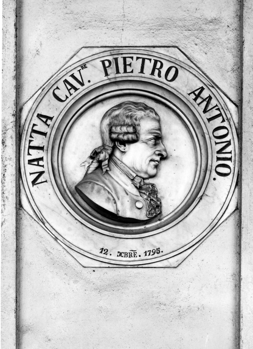 busto ritratto di Pietro Antonio Natta (decorazione plastica, opera isolata) di Rondoni Alessandro (attribuito) (terzo quarto sec. XIX)
