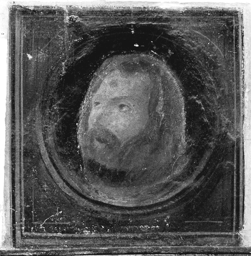 volto maschile (dipinto, frammento) - ambito lombardo-piemontese (sec. XVII)
