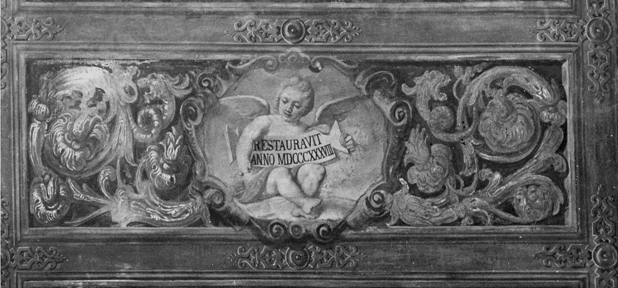 angioletto con iscrizione (decorazione pittorica, complesso decorativo) - ambito piemontese (secondo quarto sec. XIX)