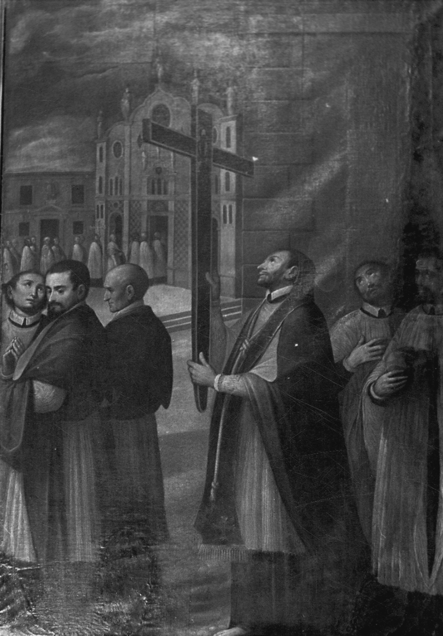 San Carlo Borromeo penitente in processione durante la peste (dipinto, opera isolata) di Caccia Guglielmo detto Moncalvo (attribuito) (primo quarto sec. XVII)