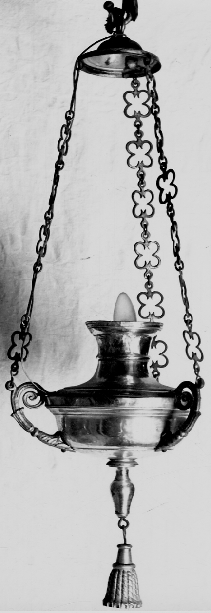 lampada pensile a vaso, coppia - bottega novarese (fine sec. XIX)
