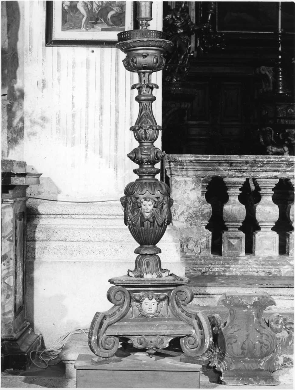 candelabro, serie - bottega novarese (metà sec. XVII)