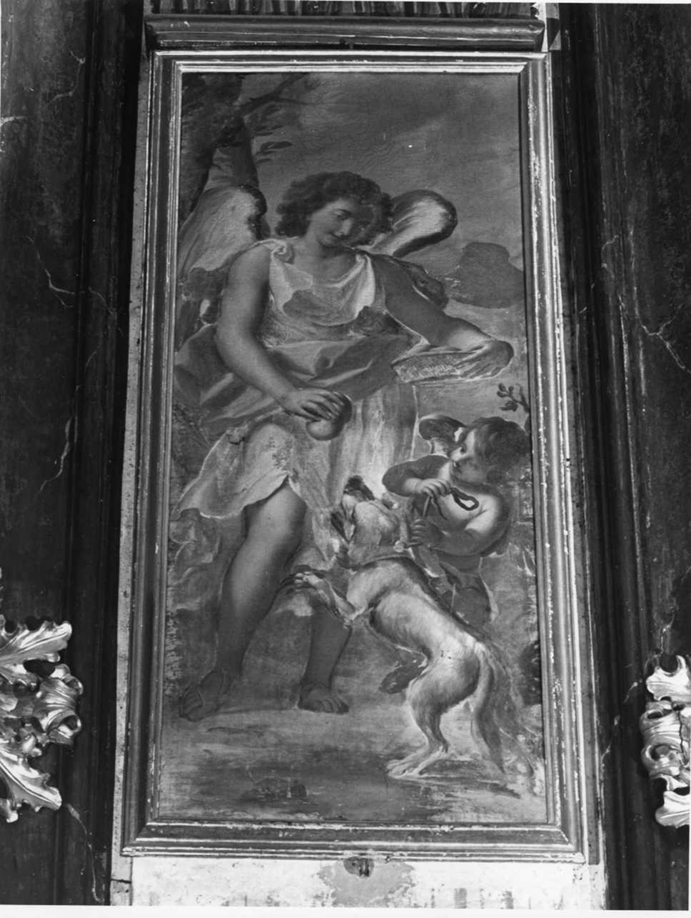angelo e attributi di san Rocco (dipinto, opera isolata) - ambito lombardo (seconda metà sec. XVII)