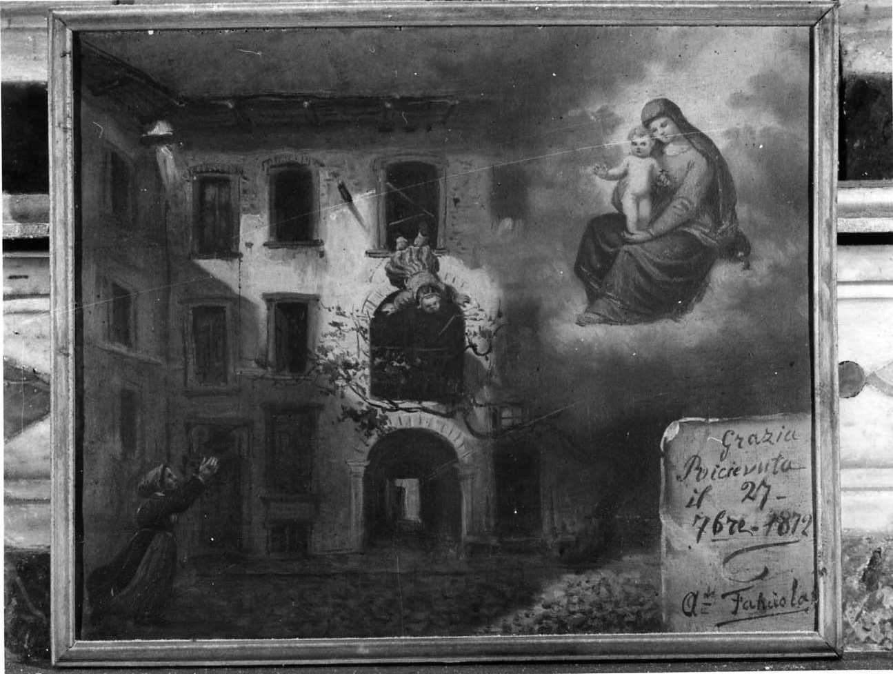 intervento della Madonna per sventare un incidente (ex voto, opera isolata) - ambito novarese (terzo quarto sec. XIX)