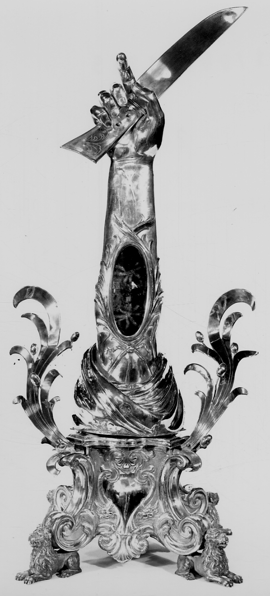 reliquiario antropomorfo - a braccio, opera isolata - bottega milanese (inizio sec. XVIII)