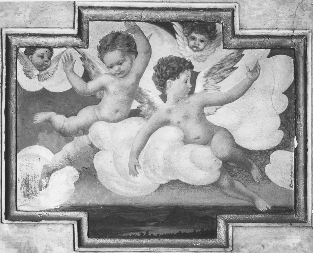 angeli e cherubini (dipinto, opera isolata) - ambito piemontese (fine sec. XIX)