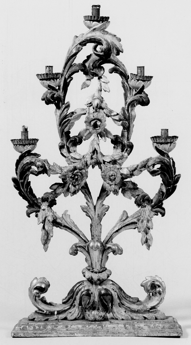 candelabro, coppia - bottega piemontese (seconda metà sec. XVIII)