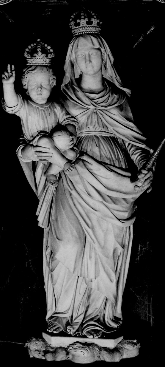 Madonna con Bambino (gruppo scultoreo, opera isolata) di Carlone Tommaso (terzo quarto sec. XVII)