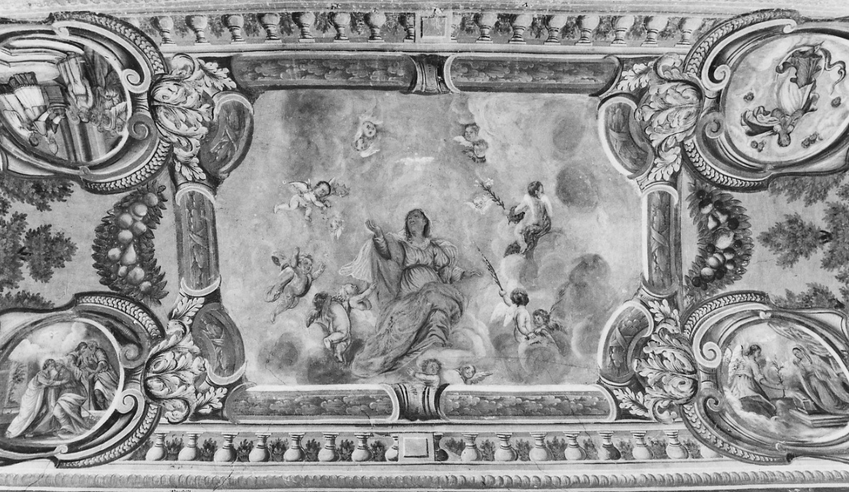 storie della vita della Madonna (decorazione pittorica, ciclo) di Andrietti Antonio, Pelliparis Giuseppe Antonio (ultimo quarto sec. XVII)