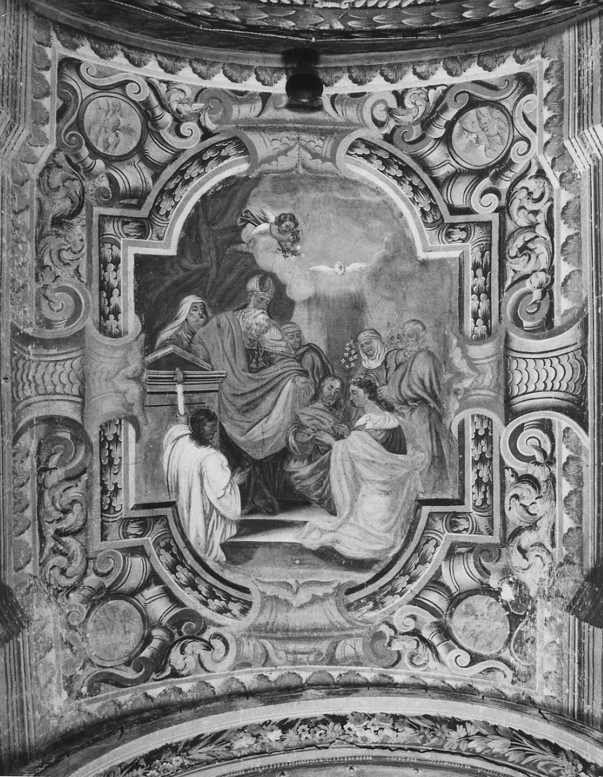 Sposalizio di Maria Vergine (dipinto, elemento d'insieme) di Andrietti Antonio, Pelliparis Giuseppe Antonio (ultimo quarto sec. XVII)
