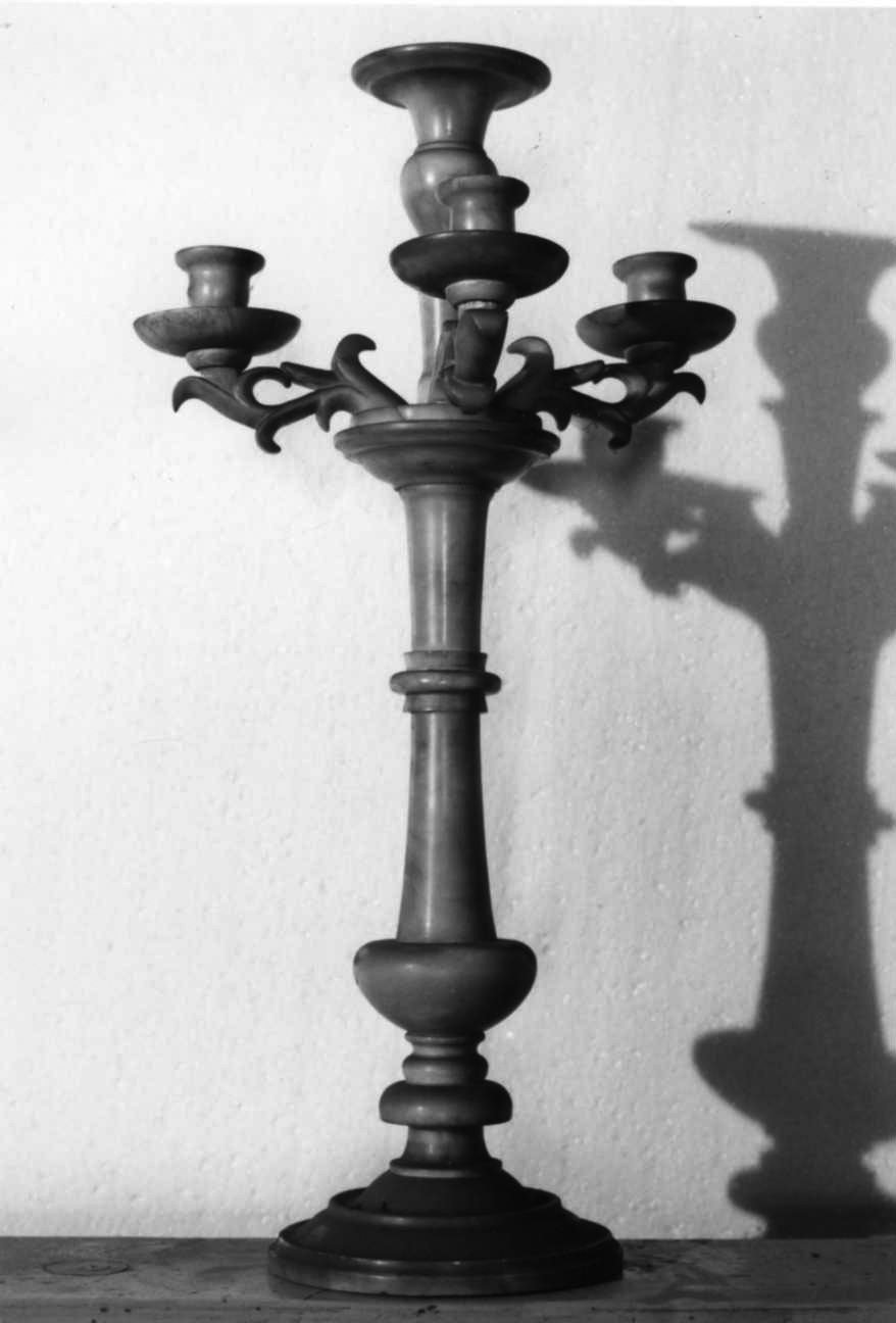 candeliere, opera isolata - bottega piemontese (prima metà sec. XIX)