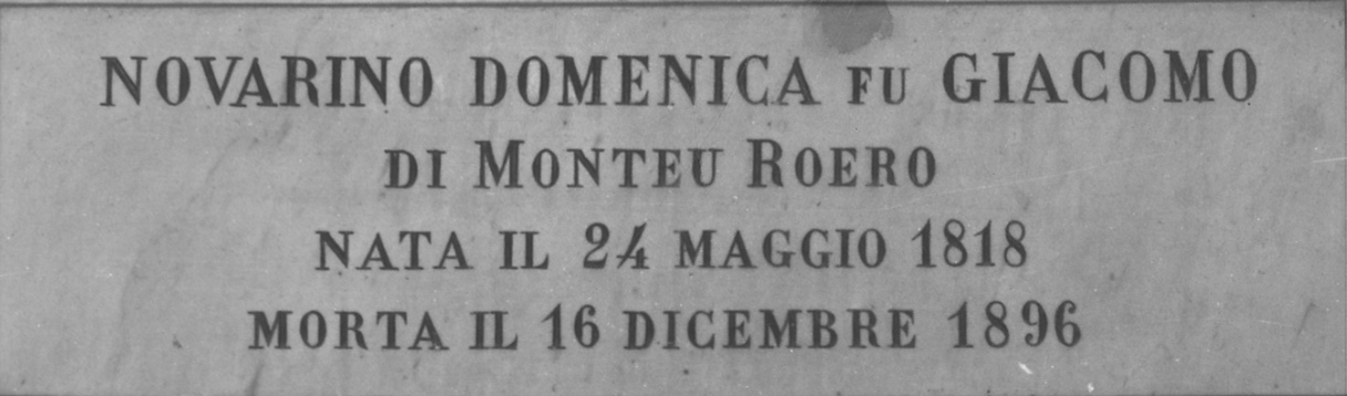 lapide commemorativa, opera isolata - bottega piemontese (fine sec. XIX)