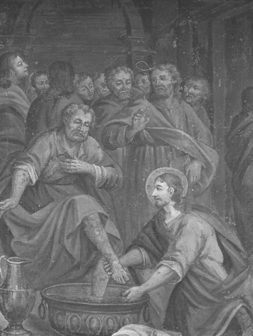Cristo lava i piedi di San Pietro (dipinto, opera isolata) - ambito piemontese (seconda metà sec. XVII)