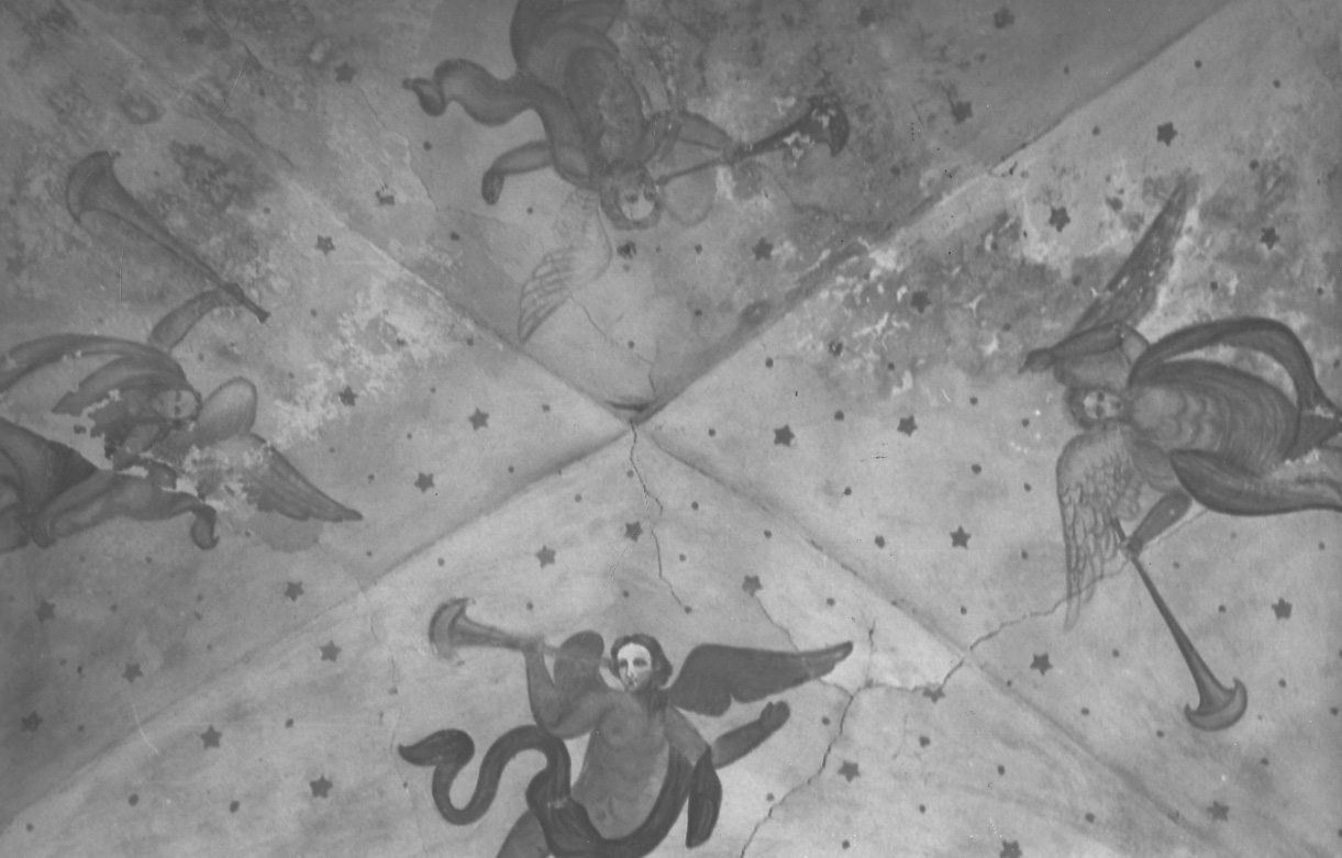 angeli con trombe (decorazione pittorica, opera isolata) - ambito piemontese (seconda metà sec. XIX)