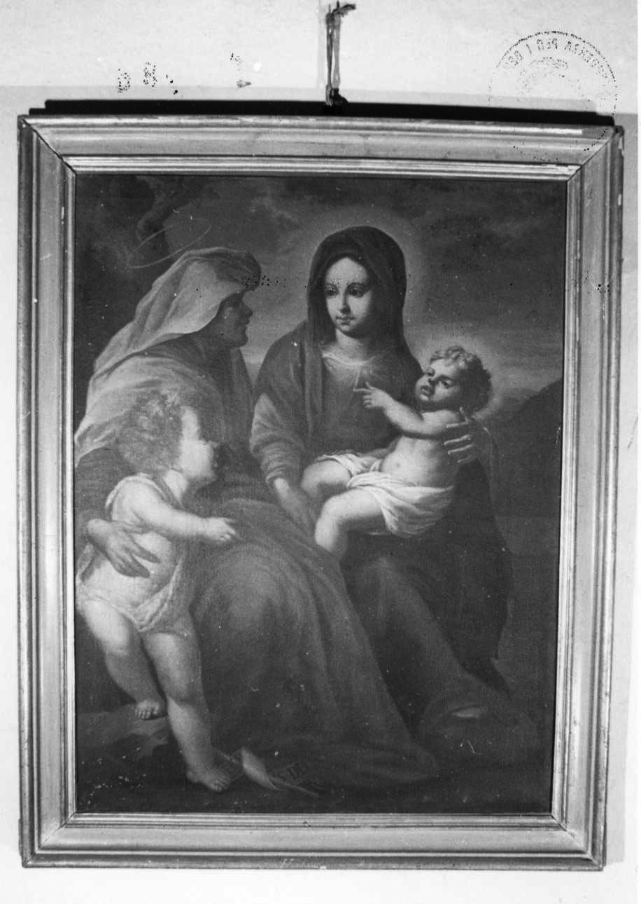 Madonna con Bambino, san Giovannino e santa Elisabetta (dipinto, opera isolata) - ambito piemontese (ultimo quarto sec. XVIII)
