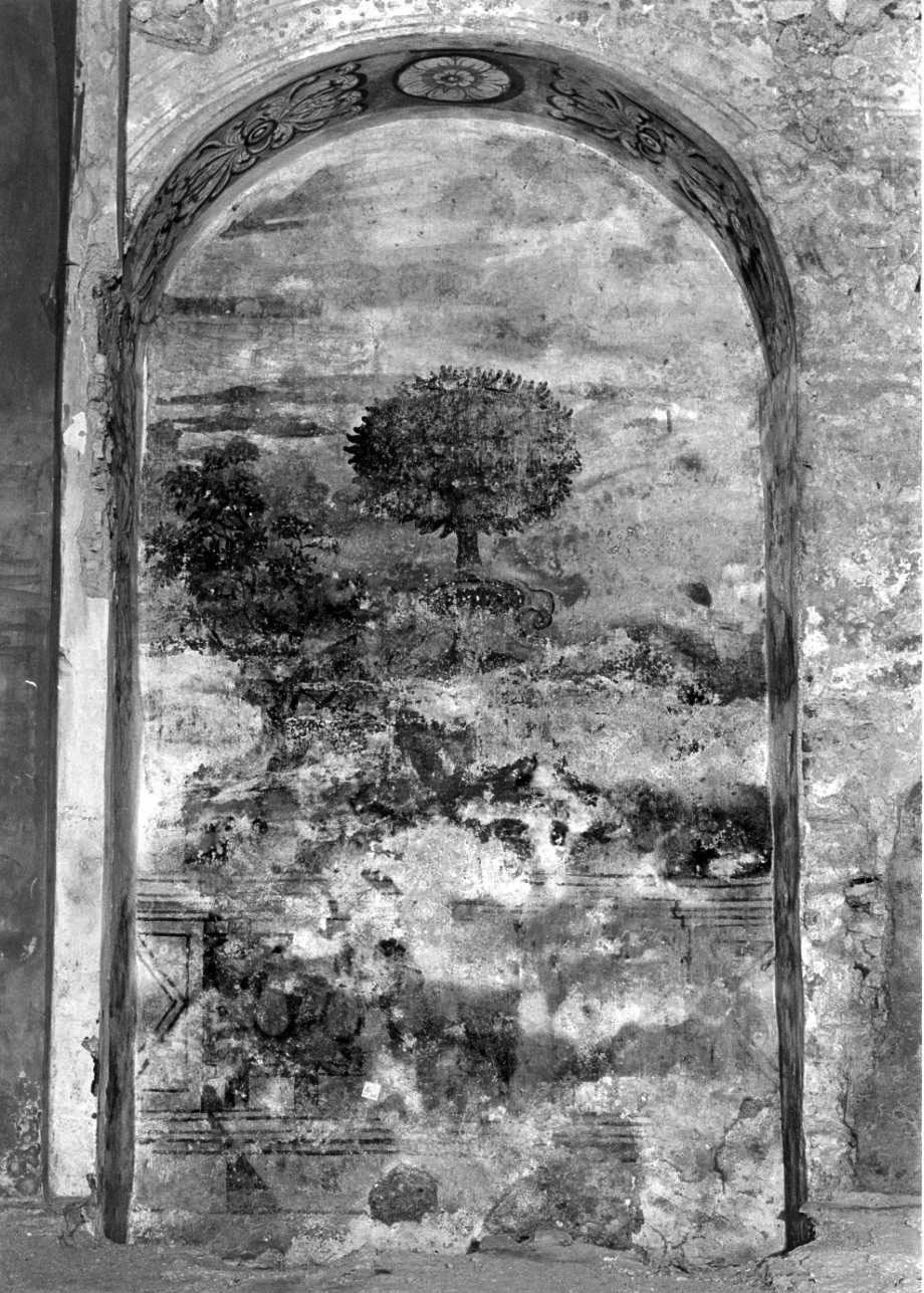 paesaggio con alberi (dipinto, opera isolata) - ambito piemontese (sec. XVII)