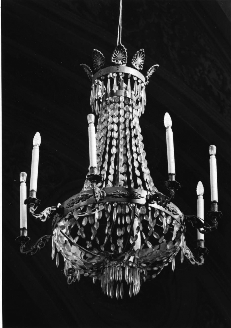 lampadario da chiesa, serie - bottega italiana (fine sec. XIX)