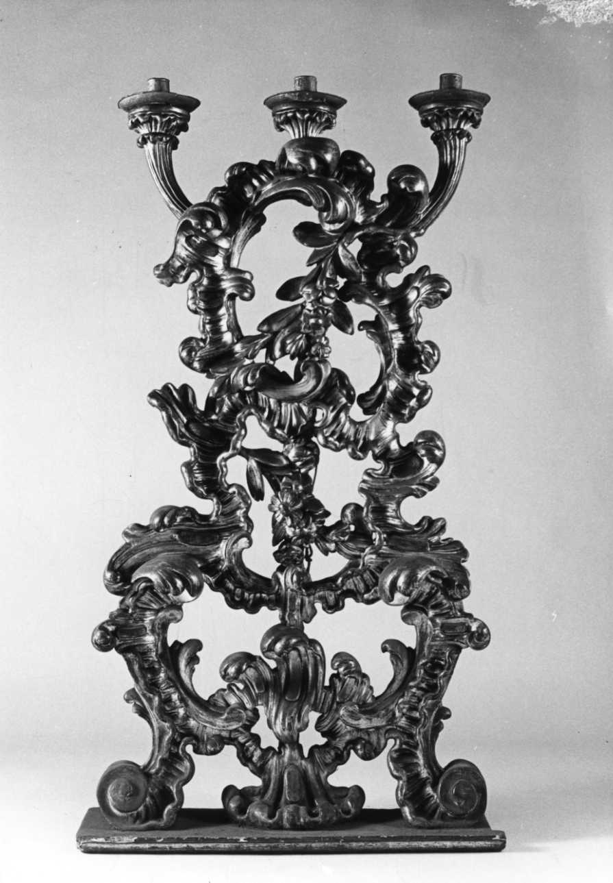 candelabro, opera isolata - bottega piemontese (metà sec. XVIII)