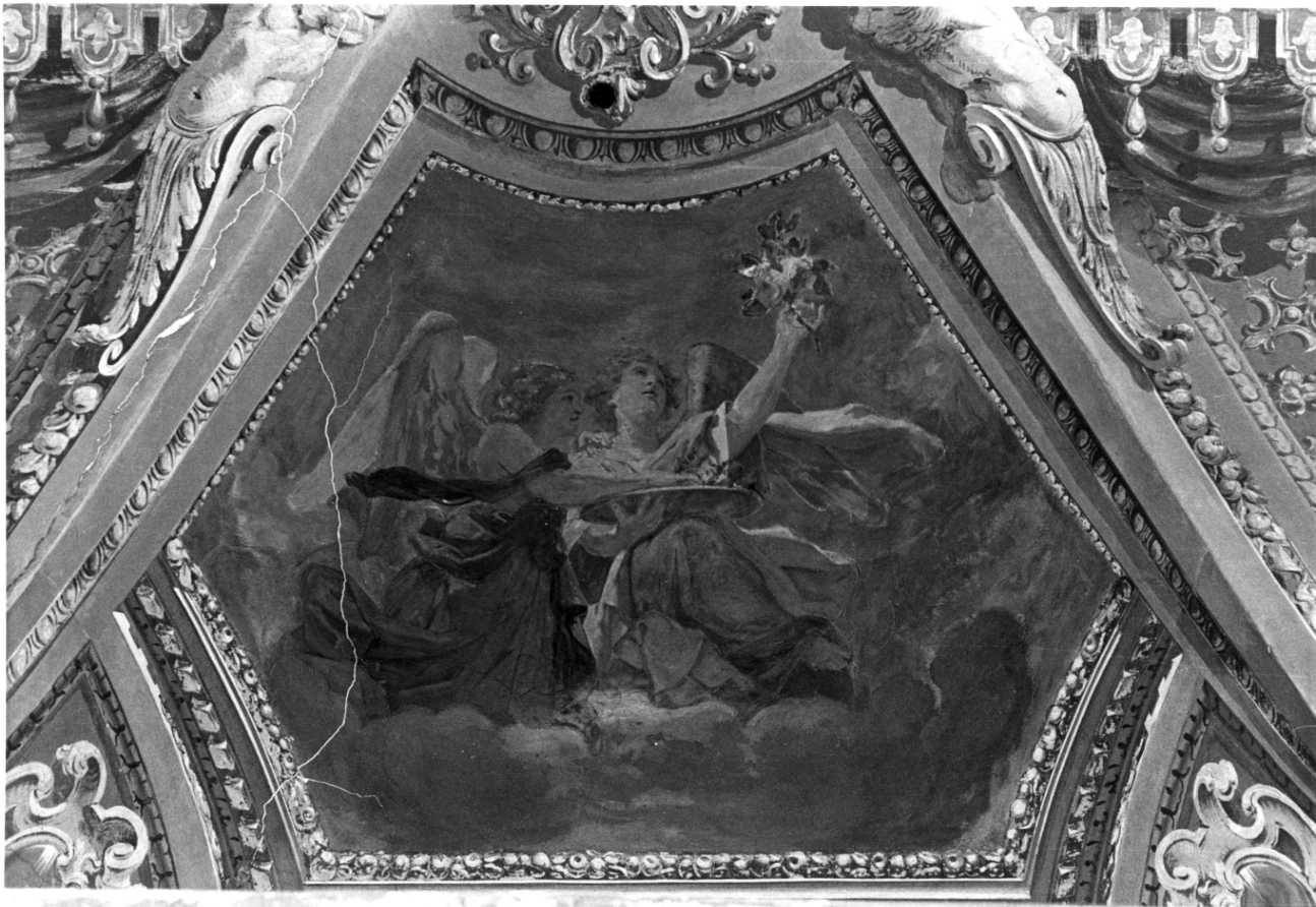 angeli con fiori (dipinto, elemento d'insieme) di Gautier Francesco (primo quarto, metà sec. XIX, sec. XIX)