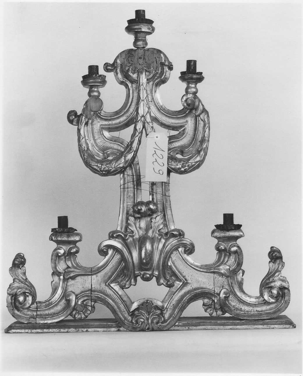 candelabro, serie - bottega piemontese (ultimo quarto sec. XIX)