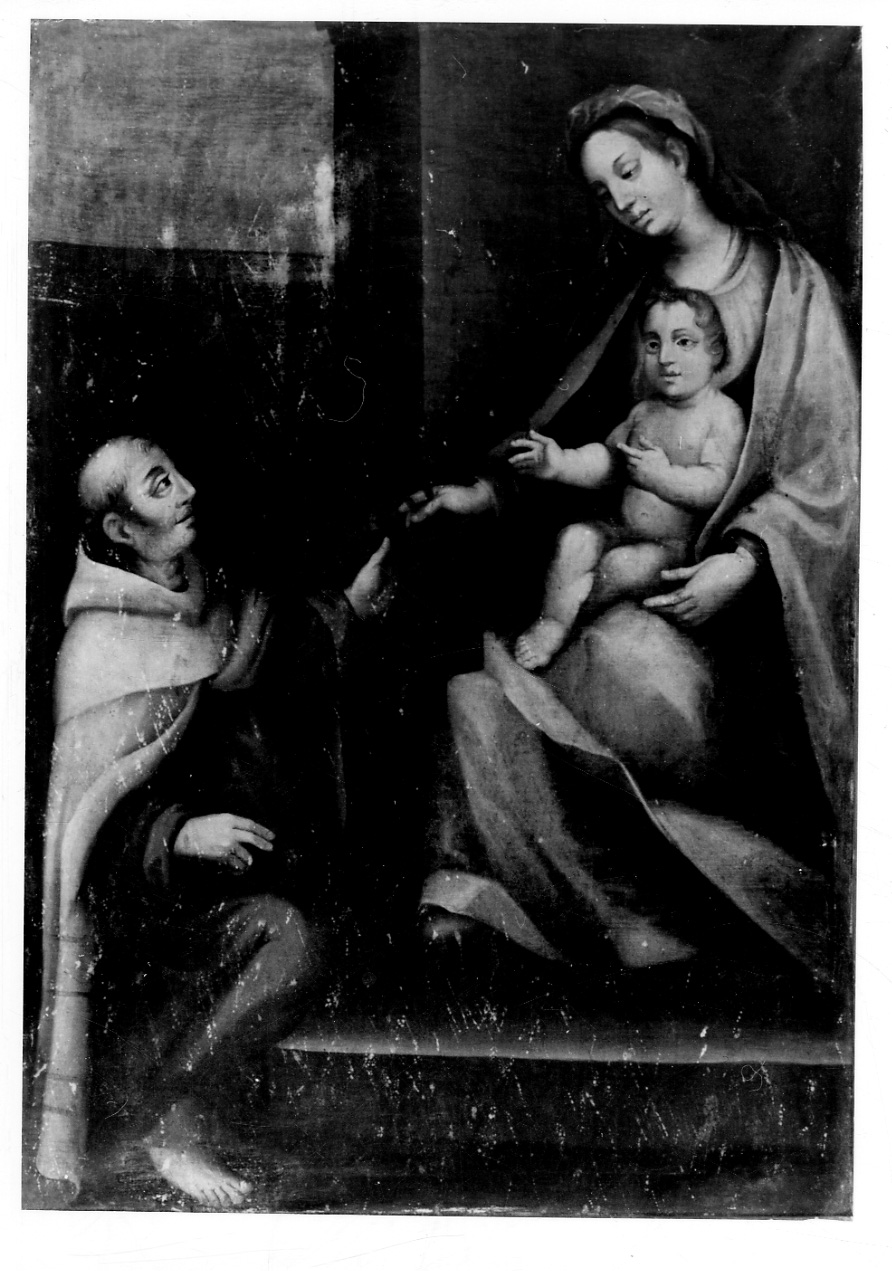 San Simone Stock riceve dalla Madonna lo scapolare (dipinto, opera isolata) - ambito piemontese-delfinale (sec. XVII)