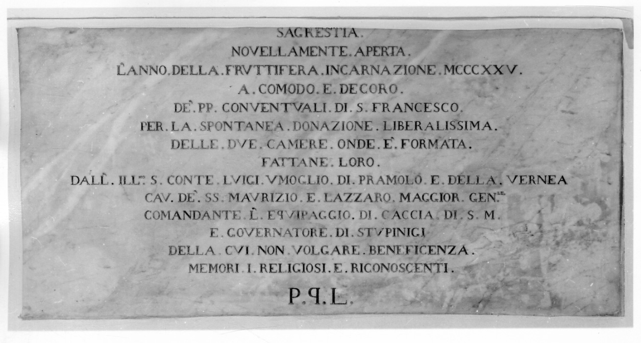 lapide commemorativa, opera isolata - bottega piemontese (sec. XIX)