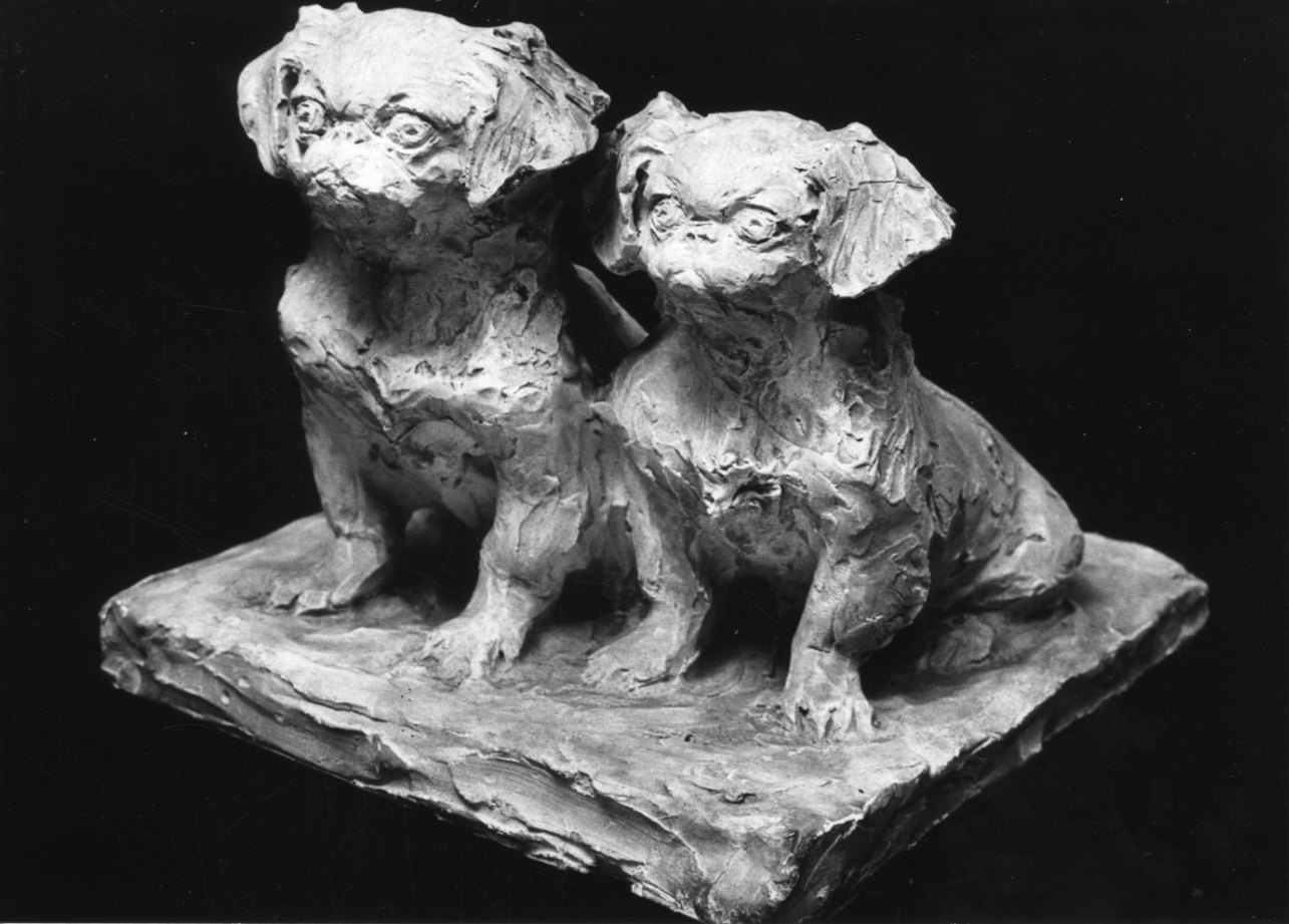 coppia di cani (gruppo scultoreo, opera isolata) di Troubetzkoy Paolo (fine/inizio secc. XIX/ XX)
