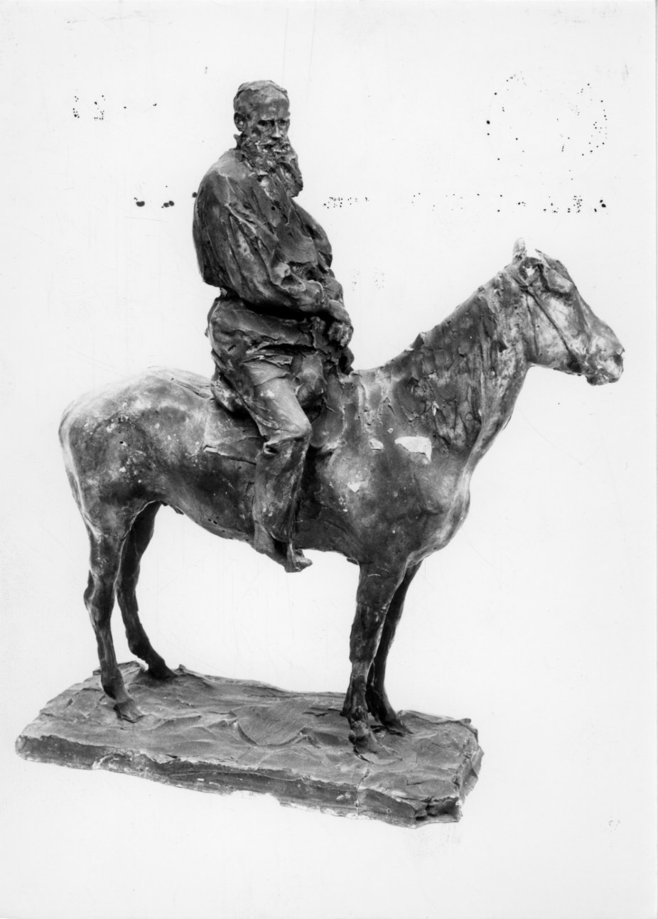 ritratto equestre di Leone Tolstoy (gruppo scultoreo, opera isolata) di Troubetzkoy Paolo (ultimo quarto sec. XIX)