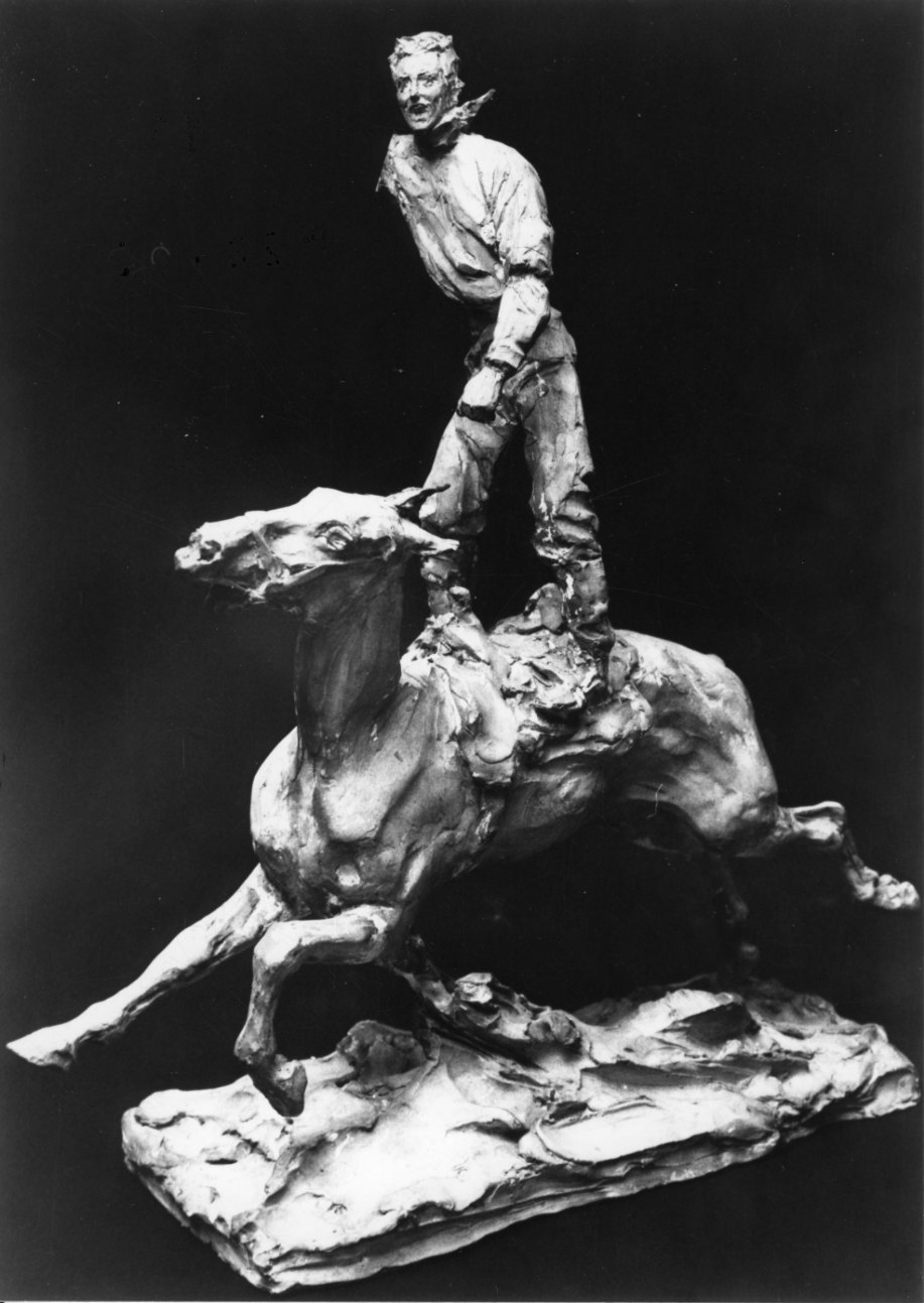 giovane a cavallo (gruppo scultoreo, opera isolata) di Troubetzkoy Paolo (primo quarto sec. XX)