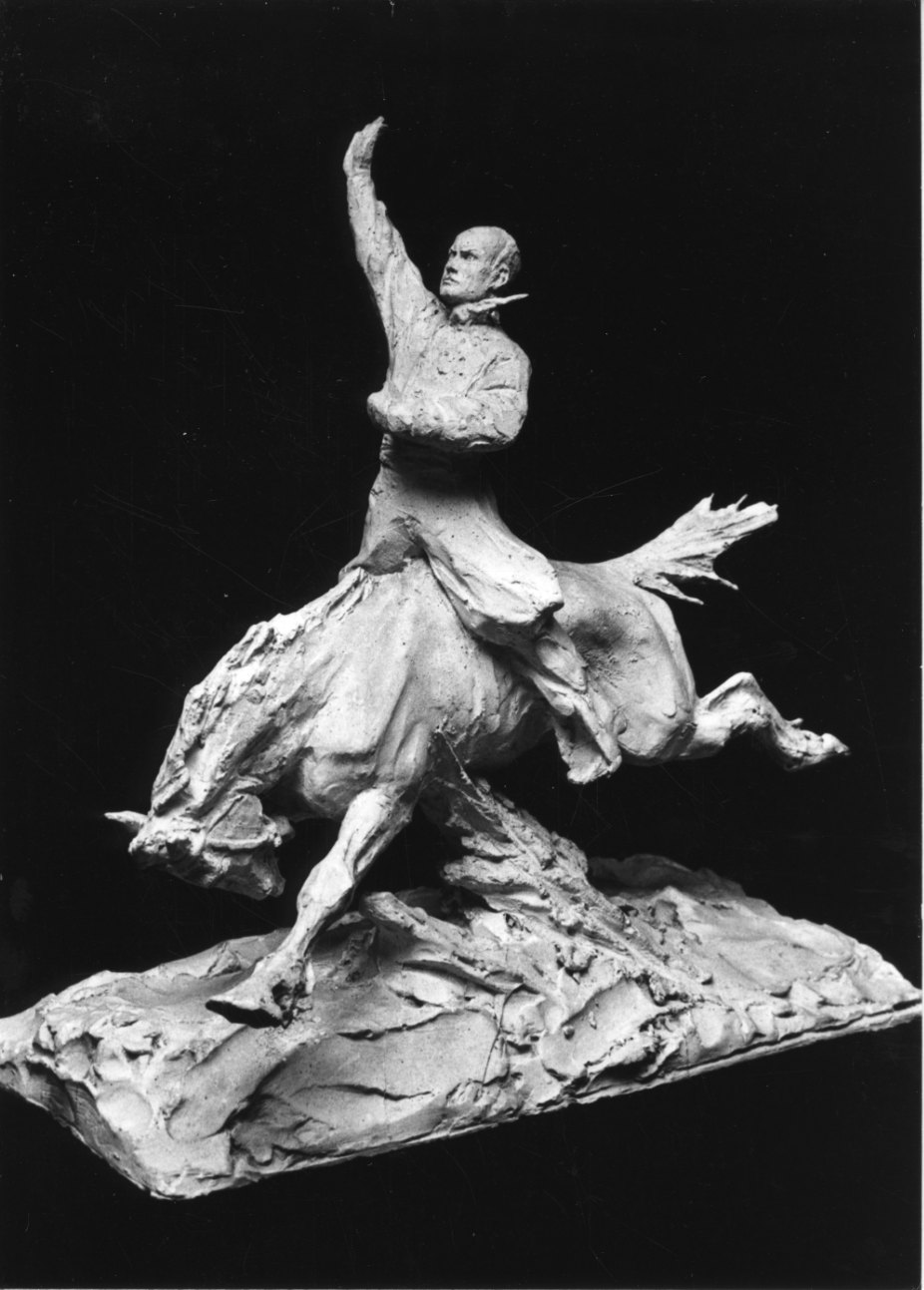 Il Fascismo, ritratto di Benito Mussolini (gruppo scultoreo, opera isolata) di Troubetzkoy Paolo (secondo quarto sec. XX)