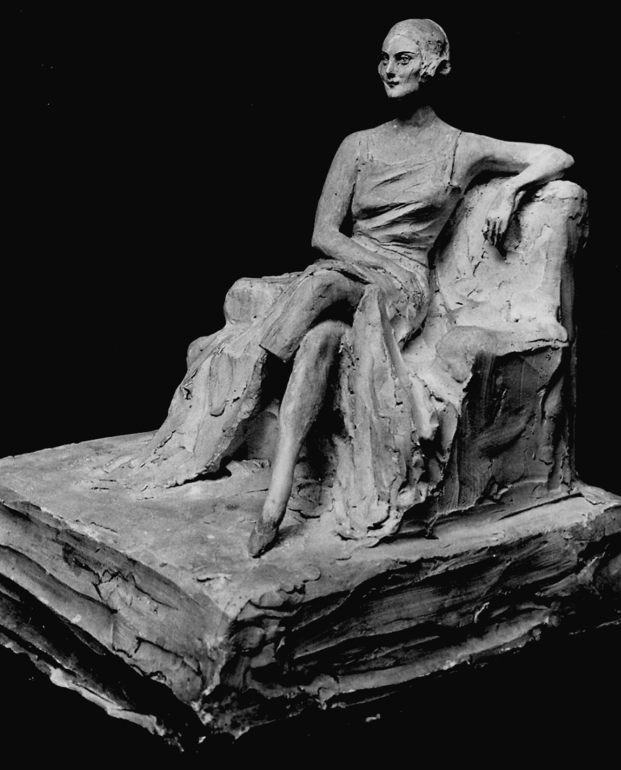figura femminile seduta (scultura, opera isolata) di Troubetzkoy Paolo (prima metà sec. XX)
