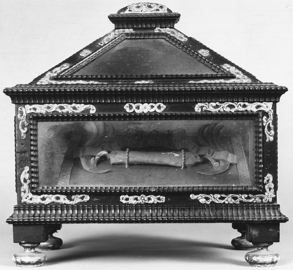 reliquiario a teca - a urna, serie - bottega piemontese (inizio sec. XIX)
